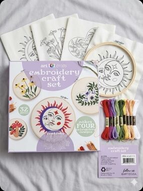 art 101 Embroidery Craft Set for Kids - Purple & Multicolor
